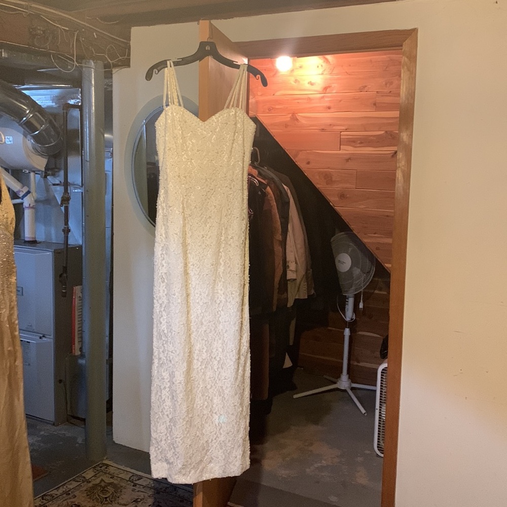 St. Tropez White pearl long fancy dress